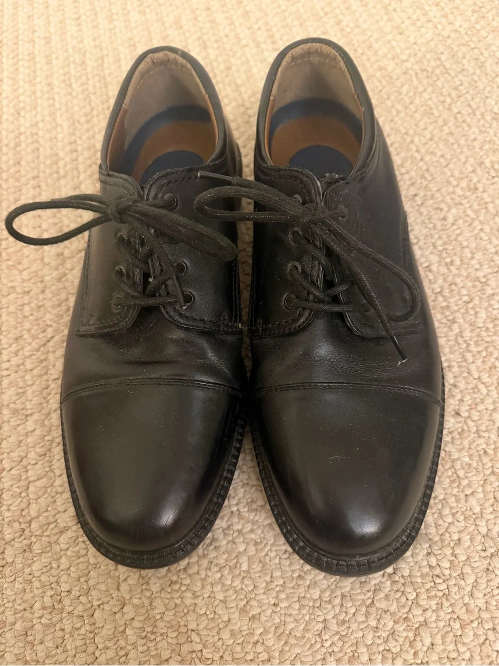 G.H. Bass & Co Cap Toe Oxford Black Leather Dress Shoes